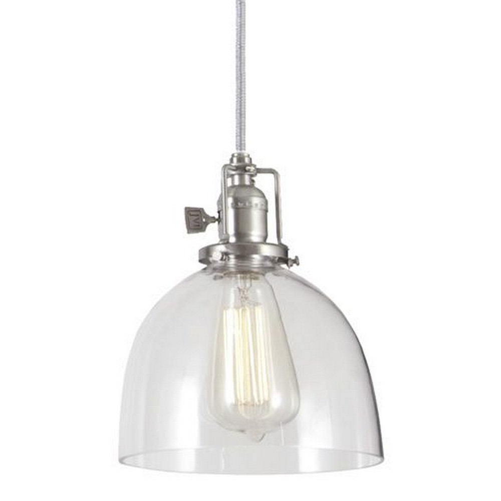 JVI Designs-1200-17 S5-Union - One Light Square Pendant Pewter Finish  7 Wide, Mouth Blown Glass Shade